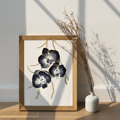 Affiche de fleurs orchidées, art mural floral 