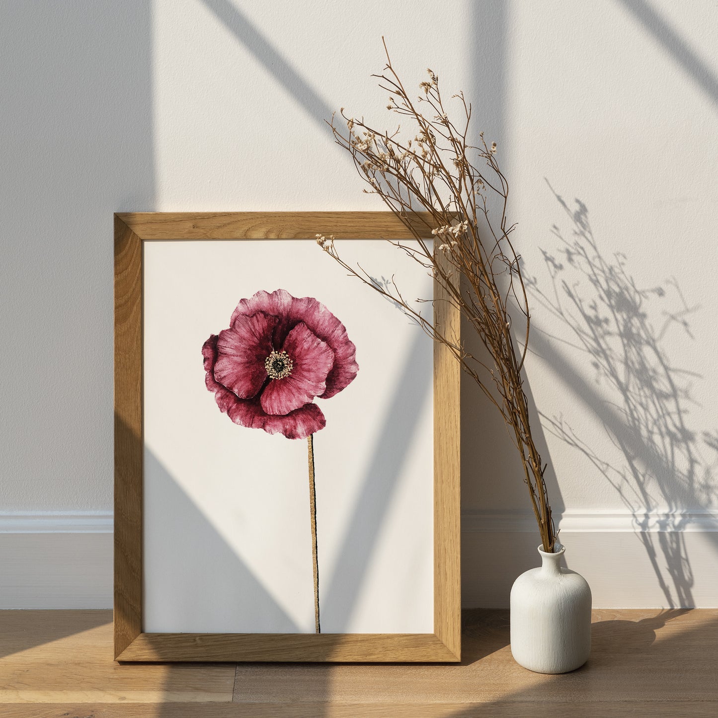 Affiche de fleur Coquelicot, art mural floral 