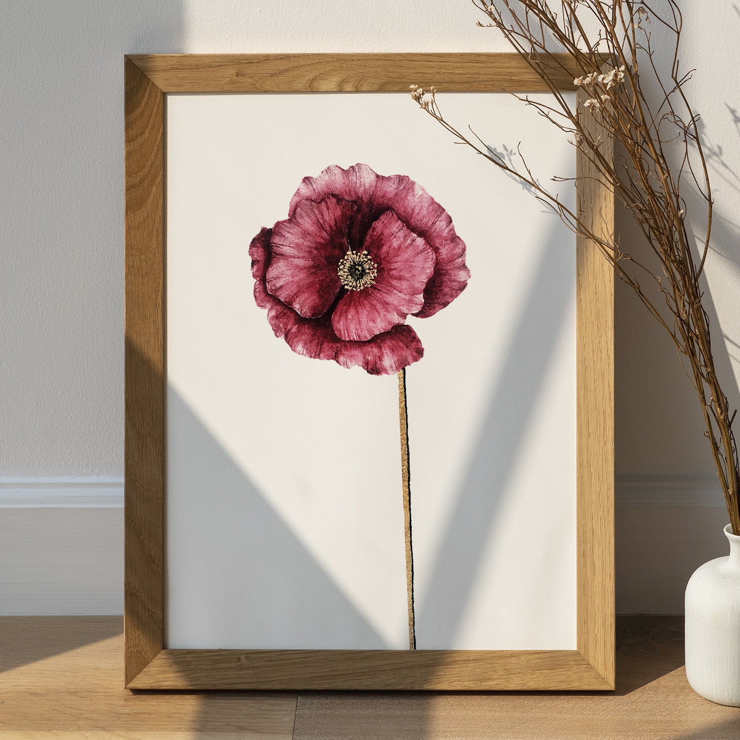 Affiche de fleur Coquelicot, art mural floral 