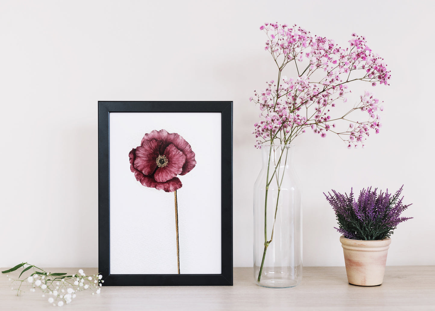 Affiche de fleur Coquelicot, art mural floral 