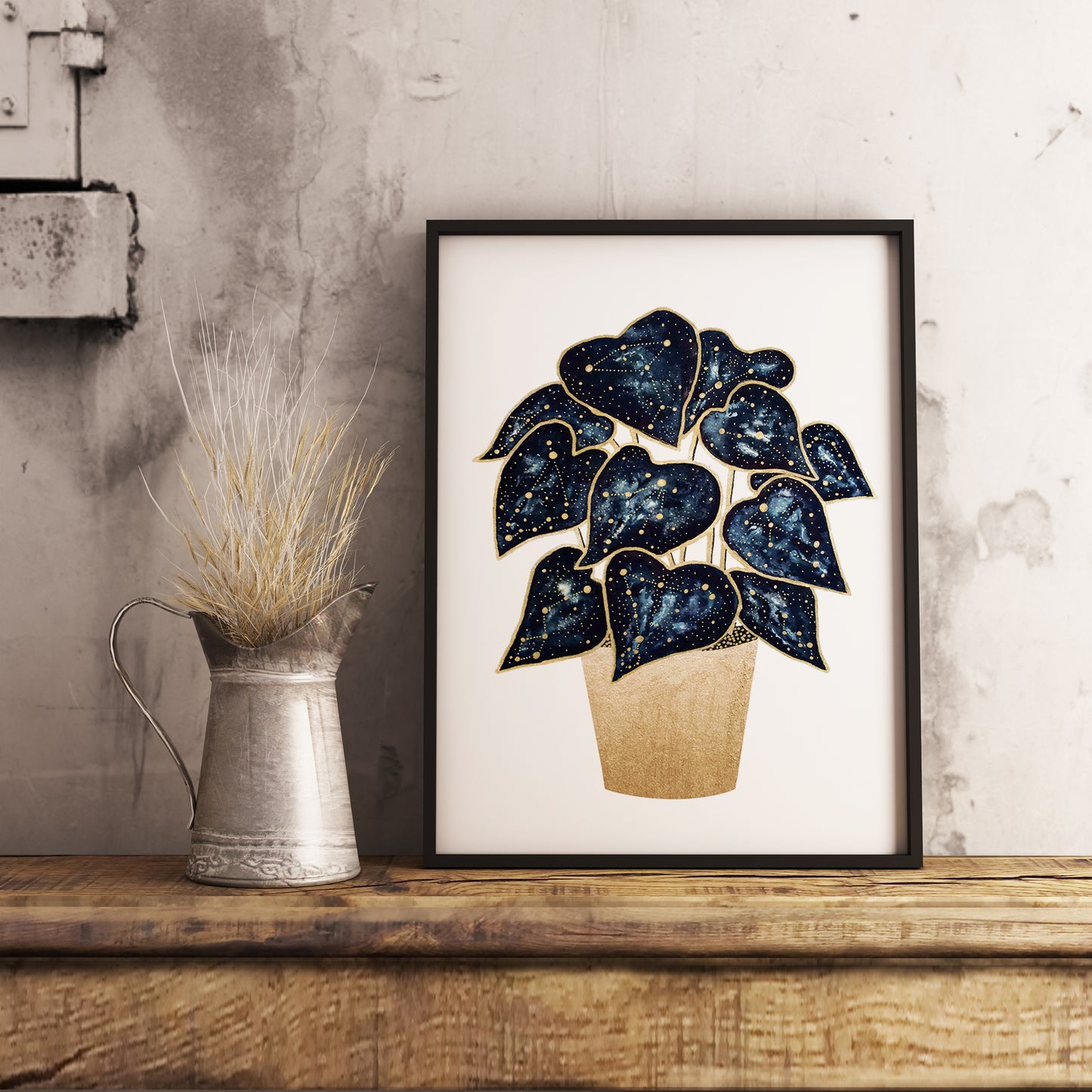 Affiche Botanique et Céleste, Illustration de Plante et Constellations