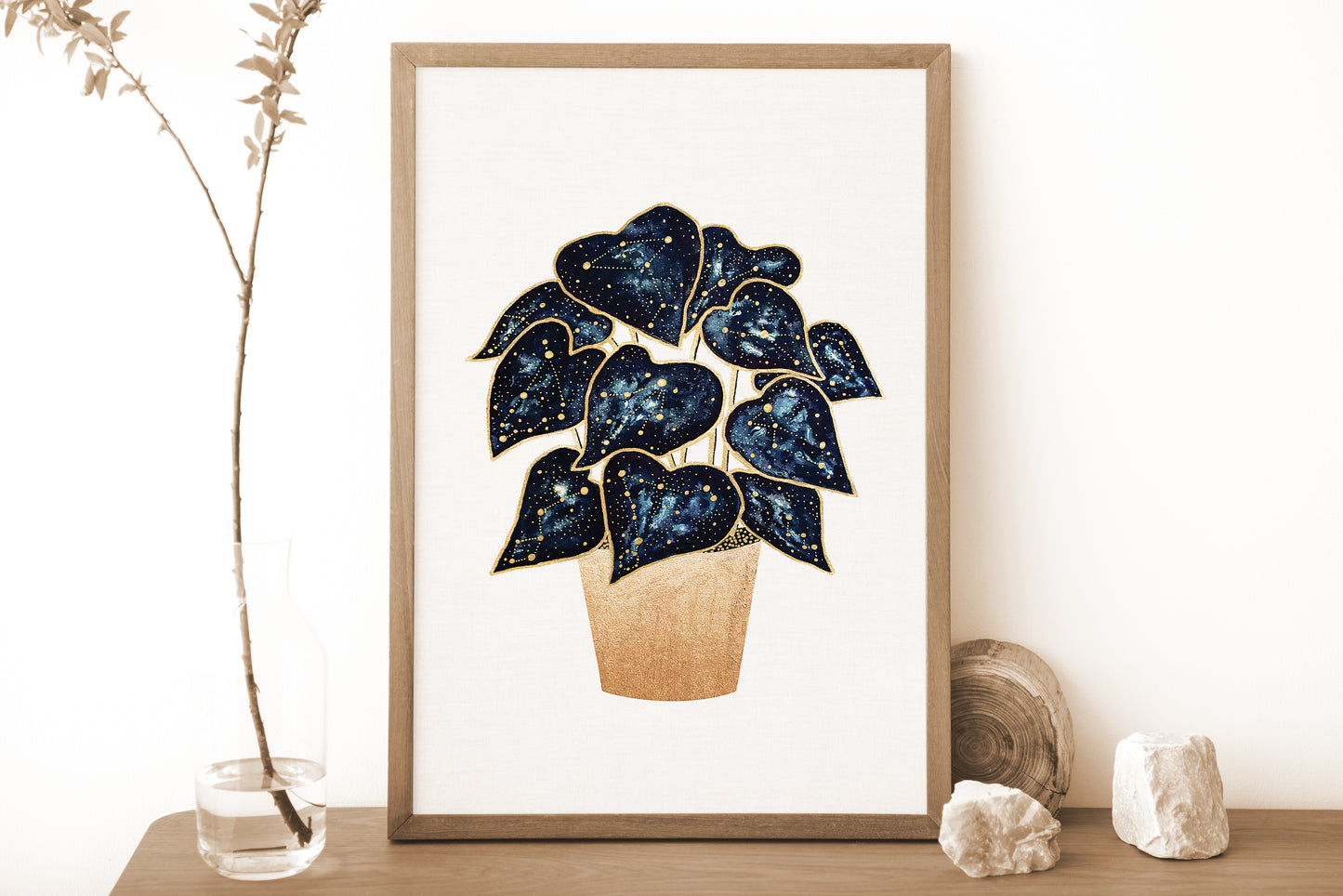 Affiche Botanique et Céleste, Illustration de Plante et Constellations