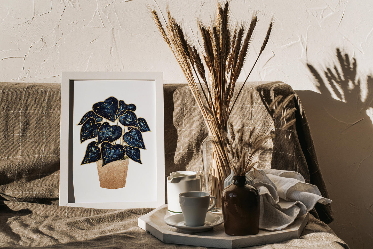 Affiche Botanique et Céleste, Illustration de Plante et Constellations