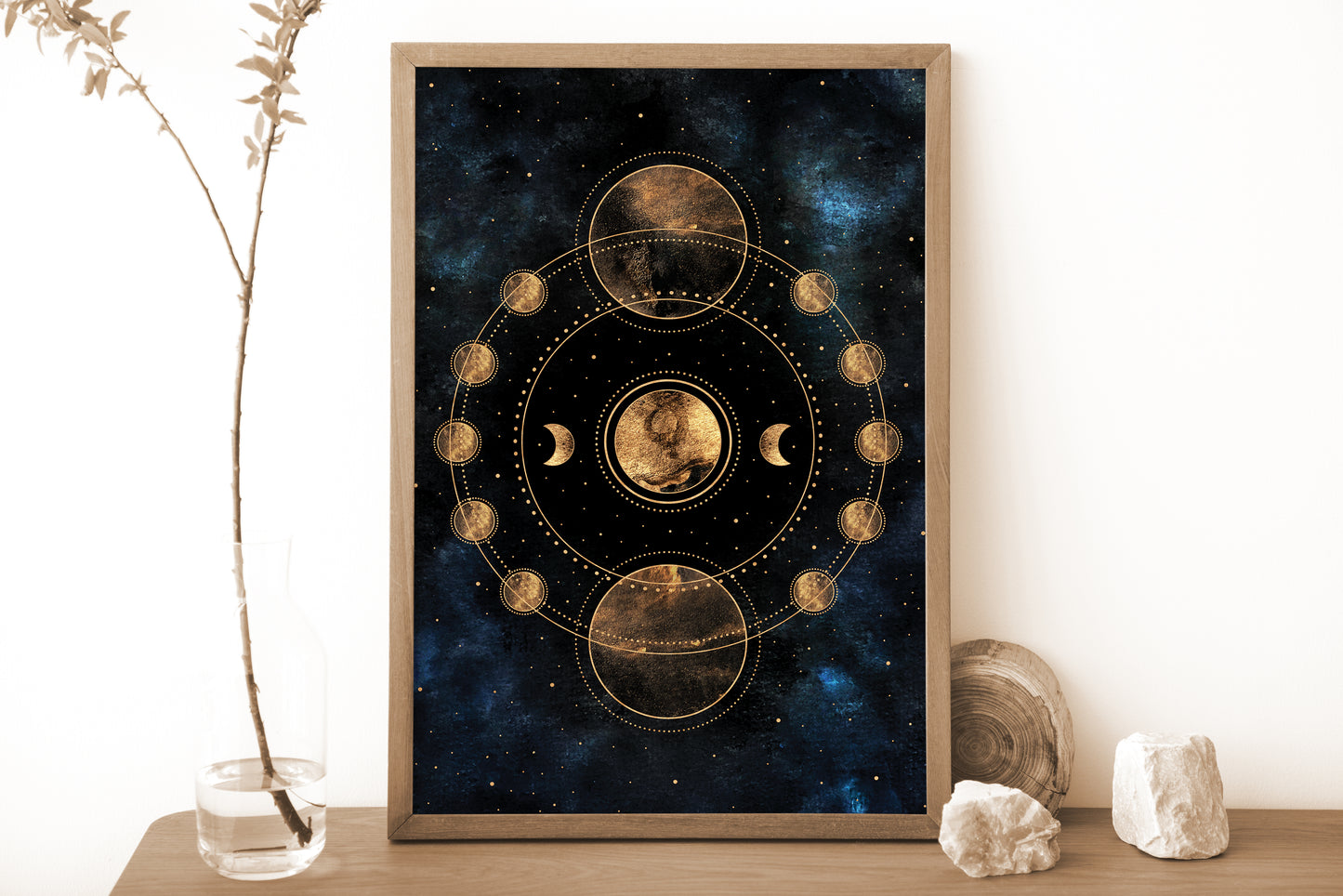 Moon System Print, Celestial decor