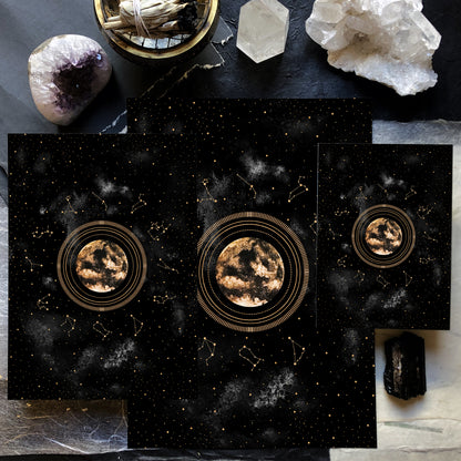 Affiche de Lune et Signes du Zodiaque, Art Mural Céleste