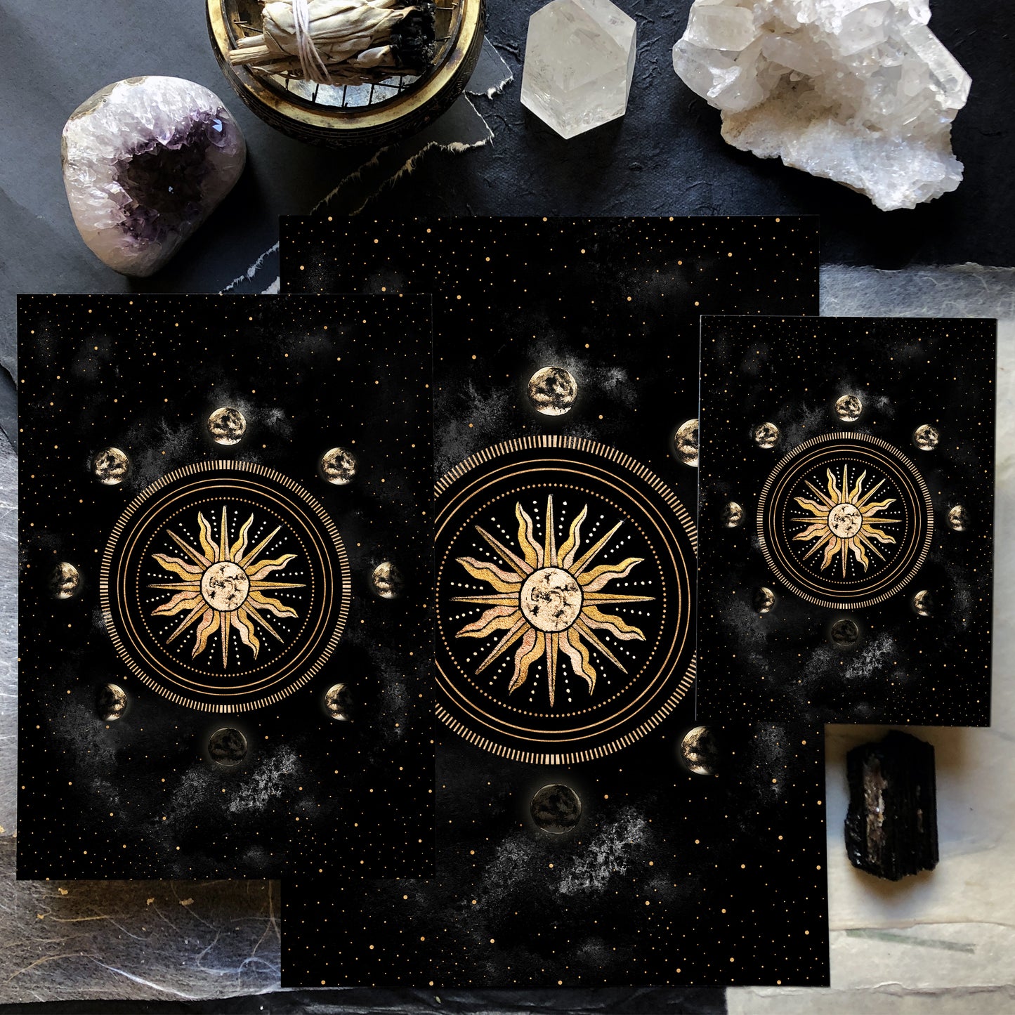 Affiche de Soleil et Phases de la Lune