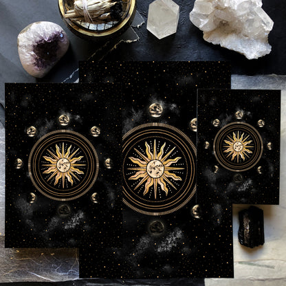 Affiche de Soleil et Phases de la Lune