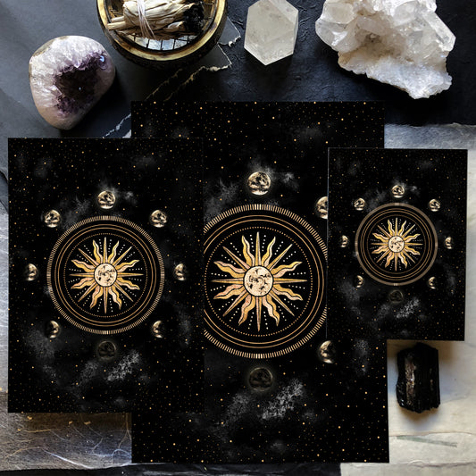 Sun and Moons Print II, Celestial Witchy Wall Art
