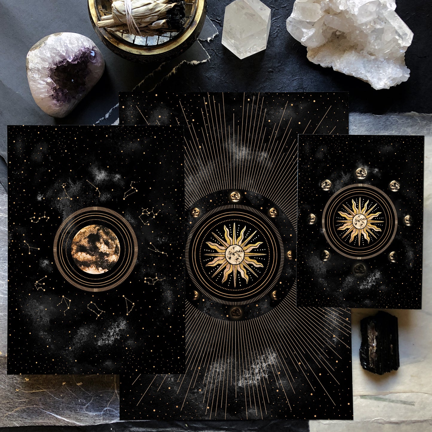 Affiche de Soleil et Phases de la Lune