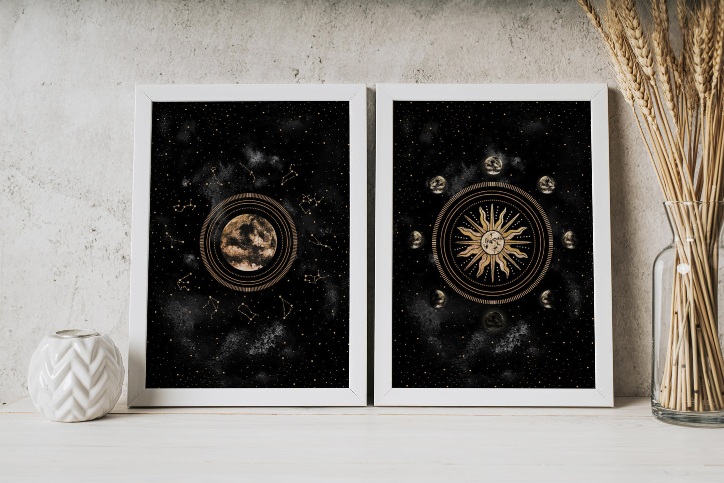 Affiche de Soleil et Phases de la Lune