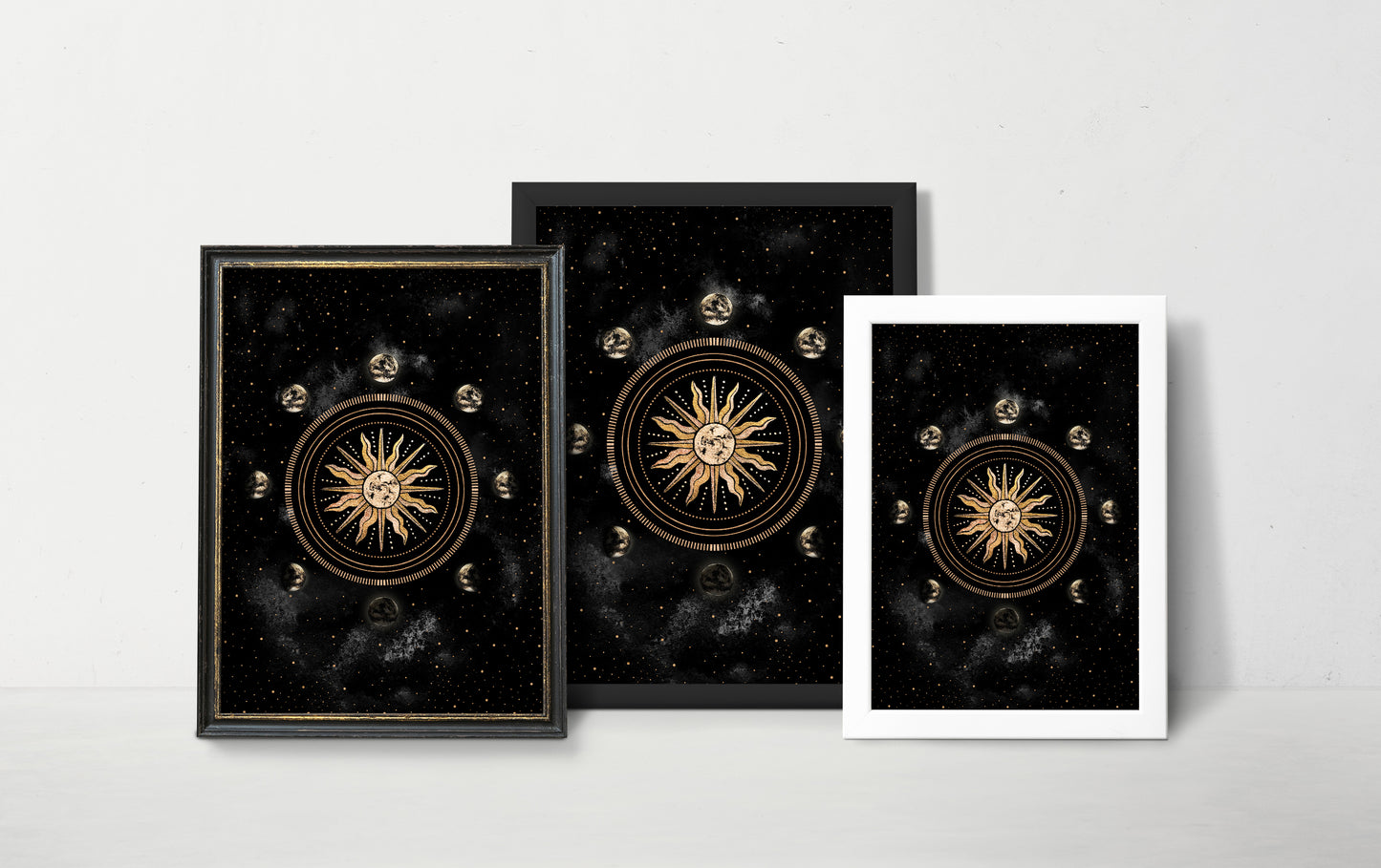 Affiche de Soleil et Phases de la Lune