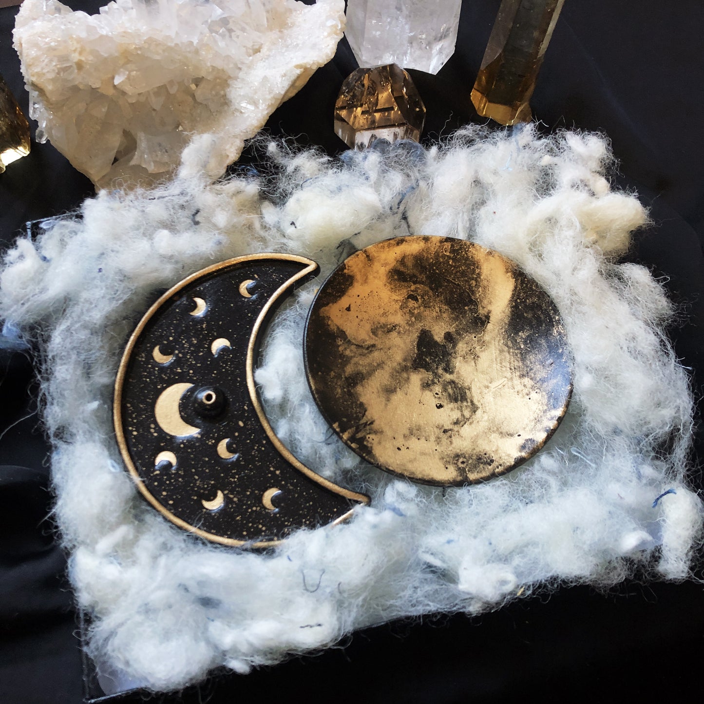 Coffret cadeau Coupelles et Porte-encens Lunes et Etoiles