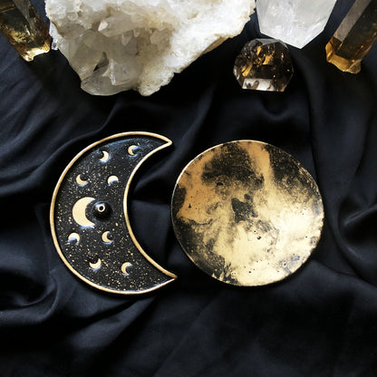 Coffret cadeau Coupelles et Porte-encens Lunes et Etoiles