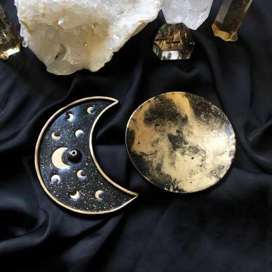 Coffret cadeau Coupelles et Porte-encens Lunes et Etoiles