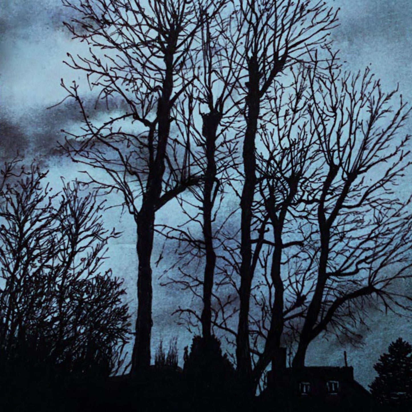 Affiche d'Arbre dans la nuit II, Illustration de Paysage