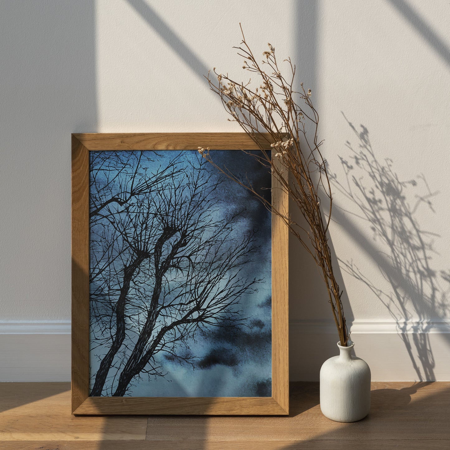 Affiche d'Arbre dans la nuit, Illustration de Paysage