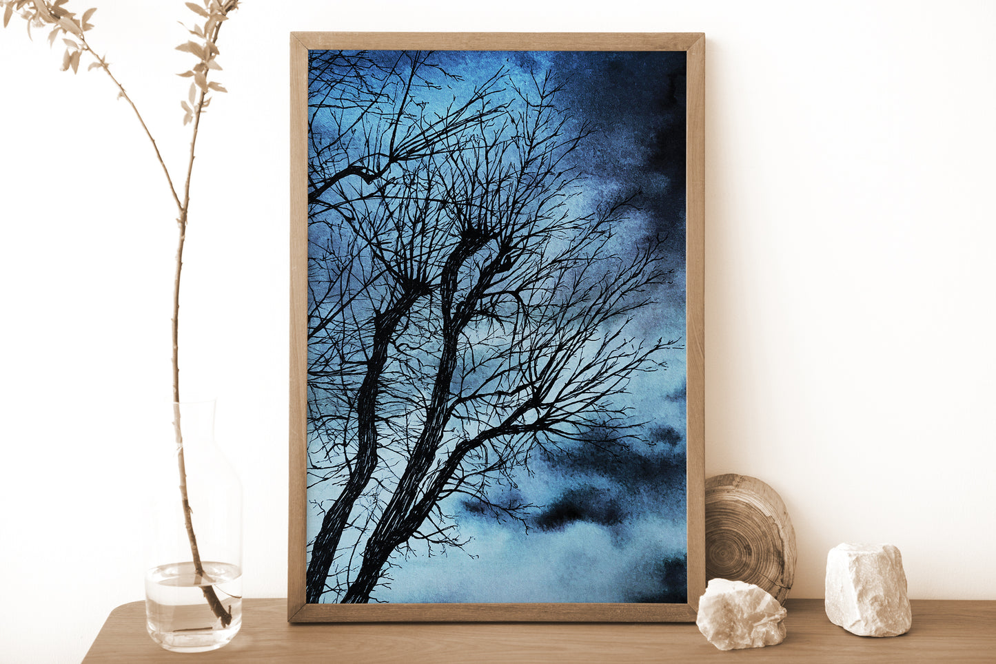 Affiche d'Arbre dans la nuit, Illustration de Paysage